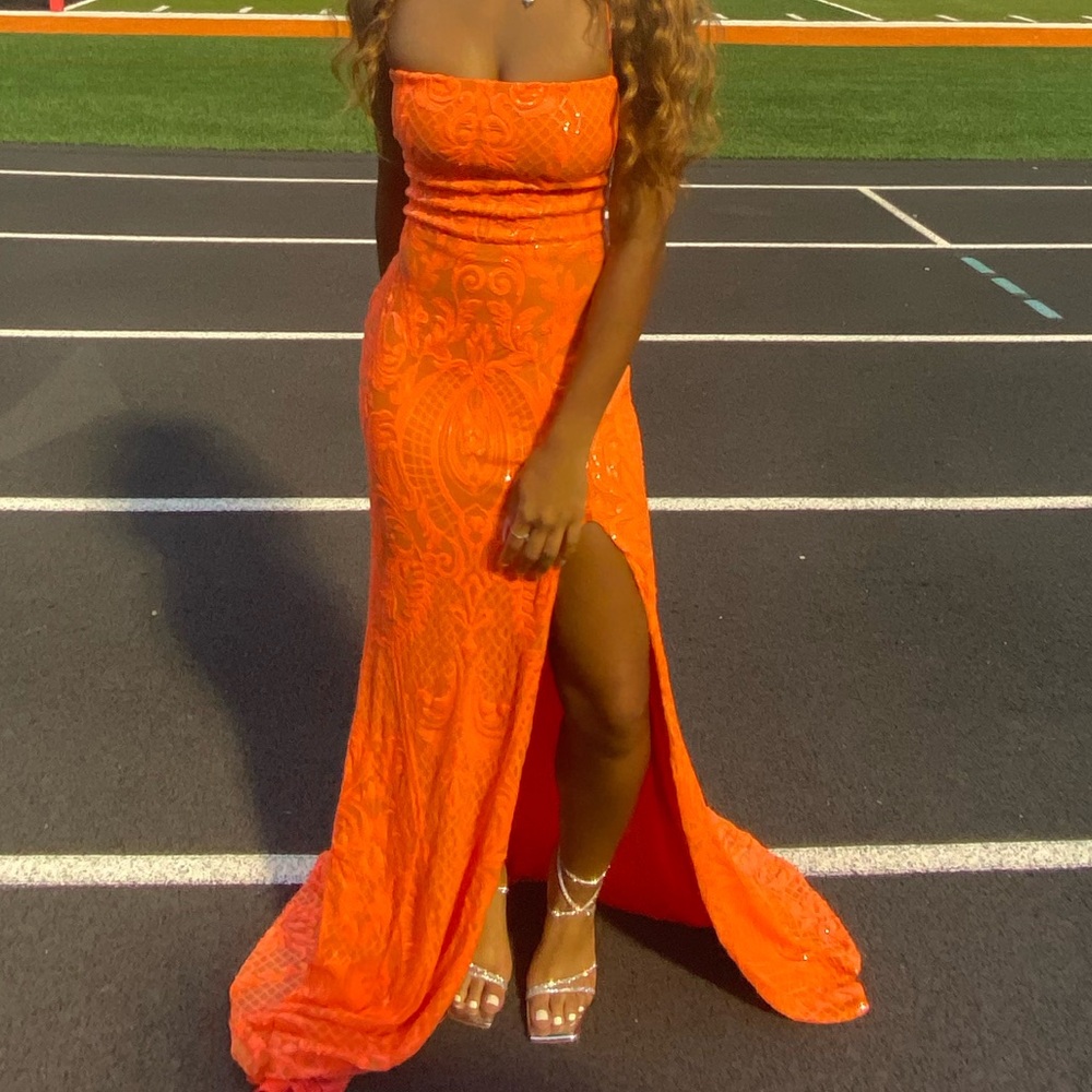 High Neck Full Length Dress with Slit Azalea